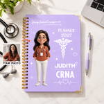 Personalized 3D-Effect Artwork Cartoon Medical Staff 2027 Planner A5 Notebook with Name and Occupation Daily Use Birthday Gift for Medical Staff 1