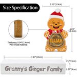 Personalized 1-14 Christmas Gingerbread Family LED Light Wooden Ornament with Name and Text Home Decor Christmas Gift for Family Grandma Mom 9