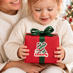 Personalized Cute Cartoon Santa Claus Initial Stickers with Name Gift Decor Christmas Party Gift for Kids Family Friends 5