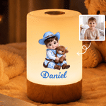 Personalized 3D-Effect Artwork Cartoon Cowboy Child Remote Control LED Night Light with Name Daily Use Birthday Christmas Gift for Kids Children Boys 1