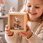 Hucha de madera personalizada con diseño de dibujos animados de vaqueros y vaqueras, con efecto 3D, con nombre, decoración de escritorio, regalo de Navidad para niños 4