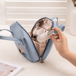 Personalised Birth Flower & Cartoon Character Photo PU Leather Makeup Bag with Name and Handle Daily Use Birthday Gift for Girls Women 4