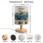 Personalised Sea Turtle Ocean Quilt Style Linen Table Lamp with Name and Title Home Decor Christmas Birthday Gift for Grandma Mum Family 8