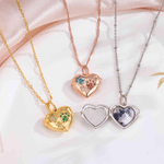 Personalized Pet Photo Paw Birthstone Heart Shaped Sterling Silver Locket Necklace Dainty Jewelry with Text Memorial Gift for Pet Owners Family 3
