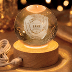 Personalized Soccer Baseball Pattern Soft Glow Crystal Ball LED Night Light with Name and Wooden Base Daily Use Sporting Event Gift for Sports Lovers 3