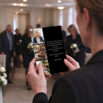 Personalized Celebration of Life Funeral Photos Invitation with Name and Text Minimalist Memorial Service Gift for Family Friends 3