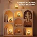 Lumina notturna ricaricabile personalizzata con animali della foresta, controllo touch e nome: decorazione per la cameretta, regalo di compleanno per bambini e bambine
