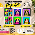 Personalized Pop Art Style Photo Four-Panel Canvas Wall Displays Canvas Set Home Decor Birthday Housewarming Gift for Family Friends 7