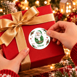 Personalised Santa Claus Initial Waterproof Square Round Stickers Labels with Name Gift Decor Christmas Party Gift for Kids Friends 6