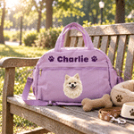 Personalised Oil Painting Art Pet Photo Multi-Compartment Large Travel Bag with Name Pet Boarding Christmas Gift for Pet Owner 3
