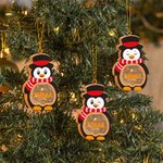 Personalized 1-14 Cartoon Penguin LED Light Wooden Christmas Ornament with Name and Text Christmas Gift for Family Kids 8