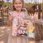 Personalized Cartoon Cowboy Cowgirl Photo Clear Gift Bag with Name and Ribbon Birthday Christmas Gift for Boys Girls 5