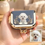 Personalised Watercolor Style Pet Photo PU Leather Jewellery Case with Name Christmas Birthday Gift for Women Pet Owner 3