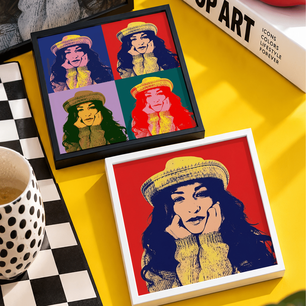Personalized Pop Art Style Photo Four-Panel Canvas Wall Displays Canvas Set Home Decor Birthday Housewarming Gift for Family Friends 2