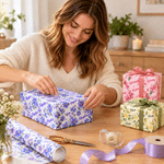 Papel de regalo personalizado con la flor del mes de nacimiento y el nombre: regalo para cumpleaños, Navidad y fiestas, ideal para familiares y amigos 6