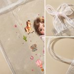 Personalized Cartoon Cowboy Cowgirl Photo Clear Gift Bag with Name and Ribbon Birthday Christmas Gift for Boys Girls 6