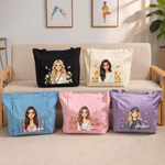 Personalized Birth Flower & Cartoon Character Photo Large Capacity Yoga Mat Bag with Name Yoga Exercise Birthday Gift for Pilates Yoga Lovers 3