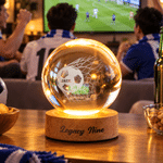 Personalized Soccer Baseball Pattern Soft Glow Crystal Ball LED Night Light with Name and Wooden Base Daily Use Sporting Event Gift for Sports Lovers 4