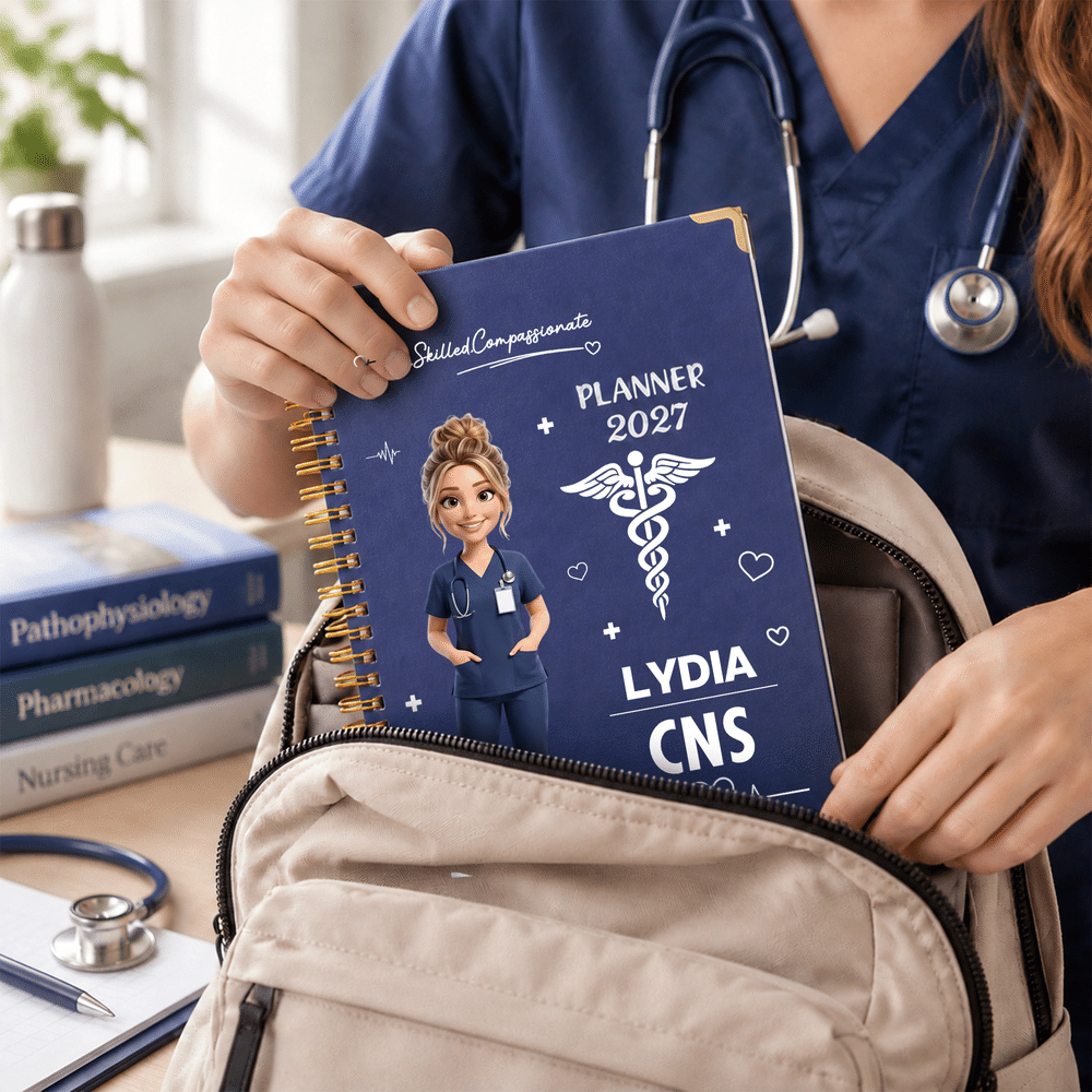 Personalized 3D-Effect Artwork Cartoon Medical Staff 2027 Planner A5 Notebook with Name and Occupation Daily Use Birthday Gift for Medical Staff 7