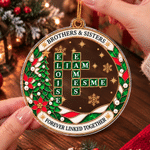 Personalised Christmas Crossword Puzzle Art Acrylic Ornament with Name Christmas Gift for Family Friends Brothers Sisters 4