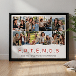 Personalised Friends 8 Photos Collage Canvas Prints with Text Home Wall Decor Christmas Birthday Gift for Best Friends 1