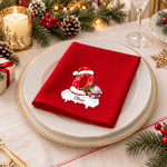 Personalized Snowman & Christmas Initial Cotton Red Christmas Napkin with Name Table Decor Christmas Gift for Family Friends 7