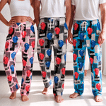 Personalized Multicolor Boxing Gloves Pattern Soft Pajama Pants with Name Daily Wear Christmas Gift for Family Friends Boxing Enthusiasts 1