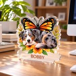 Personalized Birth Butterfly Floral Sleep Pet Photo Acrylic Ornament with Name Loss of Pet Sympathy Memorial Gift for Pet Owners 7
