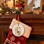 Décoration d'intérieur personnalisée en céramique avec photo d'un cheval et de son propriétaire, effet « éclaboussures de peinture » et texte – Cadeau de Noël pour les réunions de famille, destiné aux propriétaires et aux passionnés de chevaux 7