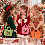 Personalized 3D-Style Art Santa Snowman Christmas Corduroy Crossbody Handbag with Name and Initial Christmas Gift for Boys Girls Family 4