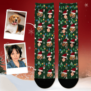 Personalised Funny 1-4 Face Photos Soft Mid-Calf Socks Daily Use Christmas Gift for Family Friend