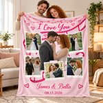 Personalized Film Roll Couple Photo Soft Throw Blanket with Names and Date Anniversary Wedding Gift for Couple 3