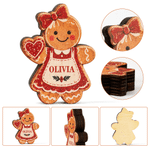 Personalized Cute 1-15 Gingerbread Men Wooden Decoration with Name and Base Home Decor Christmas Gift for Family 5