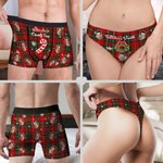 Individuell gestaltete Boxershorts mit Weihnachtsmotiv und Gesichtsfoto – atmungsaktives Set für den täglichen Gebrauch – Weihnachtsgeschenk für Paare 8
