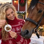 Décoration d'intérieur personnalisée en céramique avec photo d'un cheval et de son propriétaire, effet « éclaboussures de peinture » et texte – Cadeau de Noël pour les réunions de famille, destiné aux propriétaires et aux passionnés de chevaux 5