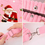 Personalized 3D-Style Art Santa Snowman Christmas Corduroy Crossbody Handbag with Name and Initial Christmas Gift for Boys Girls Family 7
