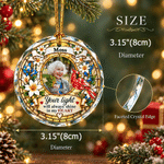 Personalised Stained Style Floral Glass Ornament with Photo and Name Christmas Memorial Gift for Family Friends 8