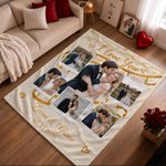 Personalized Film Roll Couple Photo Soft Throw Blanket with Names and Date Anniversary Wedding Gift for Couple 5