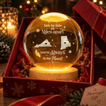 Personalized State Map Round Crystal Ball LED Night Light with Text Date and Wooden Base Memorial Bedroom Gift for Family Friend 4