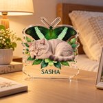 Personalized Birth Butterfly Floral Sleep Pet Photo Acrylic Ornament with Name Loss of Pet Sympathy Memorial Gift for Pet Owners 6