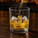 Personalised Golf Swing Character Name 10 oz Rock Old Fashioned Whisky Glass Game Day Birthday Gift for Golf Lovers 5
