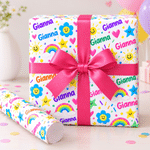 Personalized Cartoon Smiley Face Name Cloud Wrapping Paper Christmas Gift Decor Holiday Party Favor for Family Friend 1