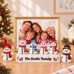 Personalized 1-15 Christmas Snowman Family Layered Wooden Decoration with Name Text and Base Home Decor Christmas Gift for Family Grandparents 5
