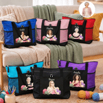 Personalised Crochet Lover Photo Large Capacity Tote Bag with Name and Mesh Pockets Birthday Christmas Gift for Knitting Crochet Lover 5