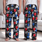 Personalized Multicolor Boxing Gloves Pattern Soft Pajama Pants with Name Daily Wear Christmas Gift for Family Friends Boxing Enthusiasts 6