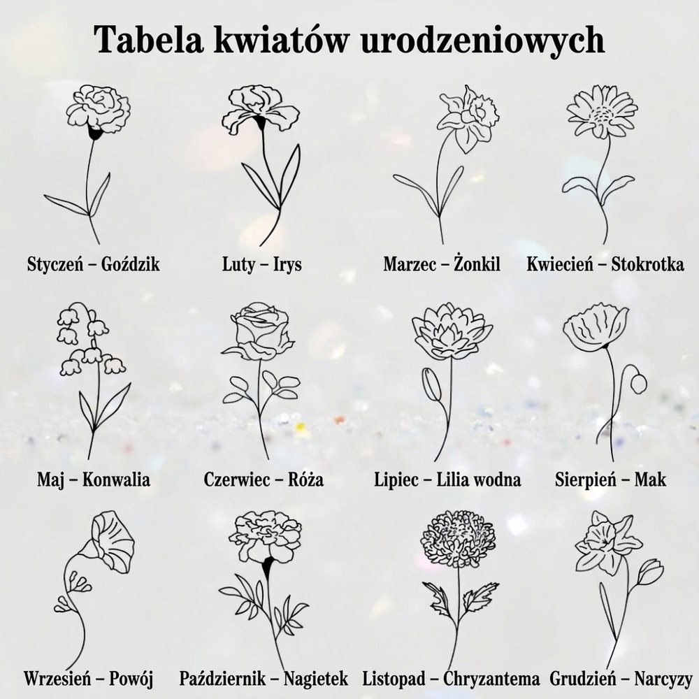 Personalizowany grawerowany naszyjnik z medalionem zdjęciem i kwiatem urodzinowym na Dzień Matki i urodziny dla kobiet 7