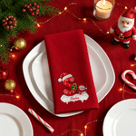 Personalized Snowman & Christmas Initial Cotton Red Christmas Napkin with Name Table Decor Christmas Gift for Family Friends 4
