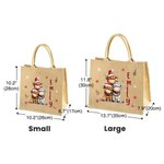 Personalized Christmas Highland Cow Snowflake Large Jute Tote Bag with Name Christmas Party Gift for Kids Family Friends 8