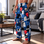 Personalized Multicolor Boxing Gloves Pattern Soft Pajama Pants with Name Daily Wear Christmas Gift for Family Friends Boxing Enthusiasts 2