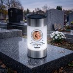 Lampe solaire de jardin personnalisée avec nom et date - Cadeau commémoratif pour la famille 7